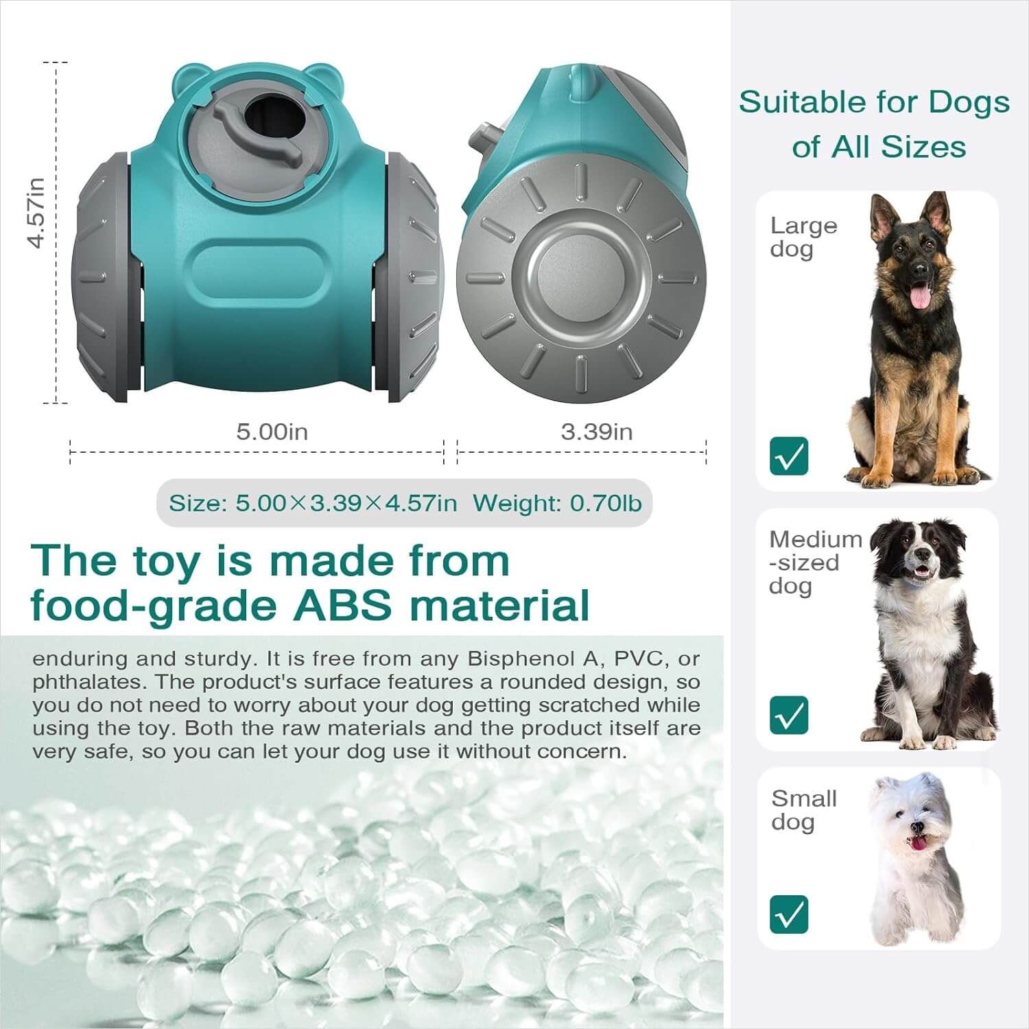 Dog Interactive Toys Adjustable Food Dispensing Puzzle Feeder For Pets