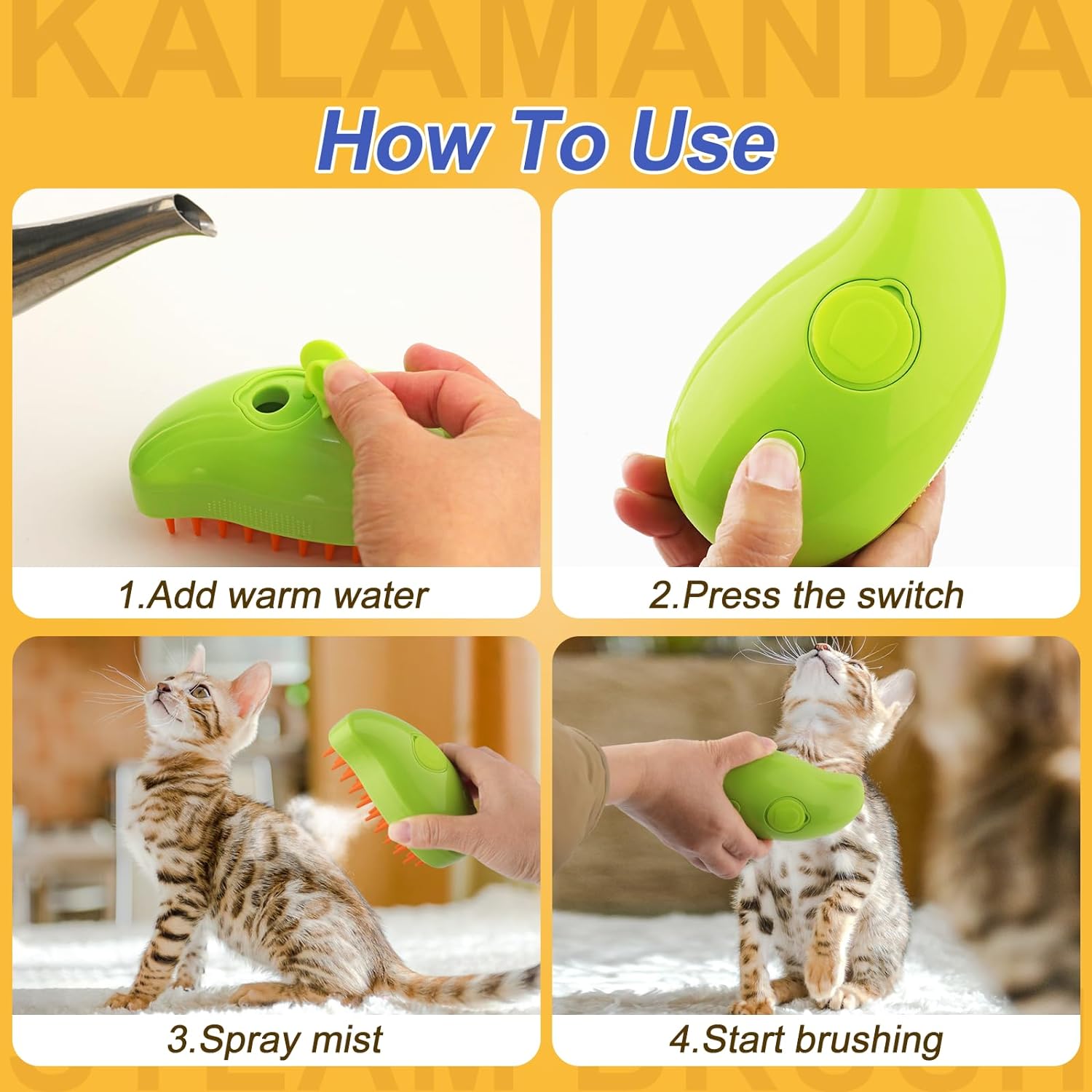 3 in 1 Multifunctional Steamy Cat Dog Brush Massage Pet Grooming Brush Tool