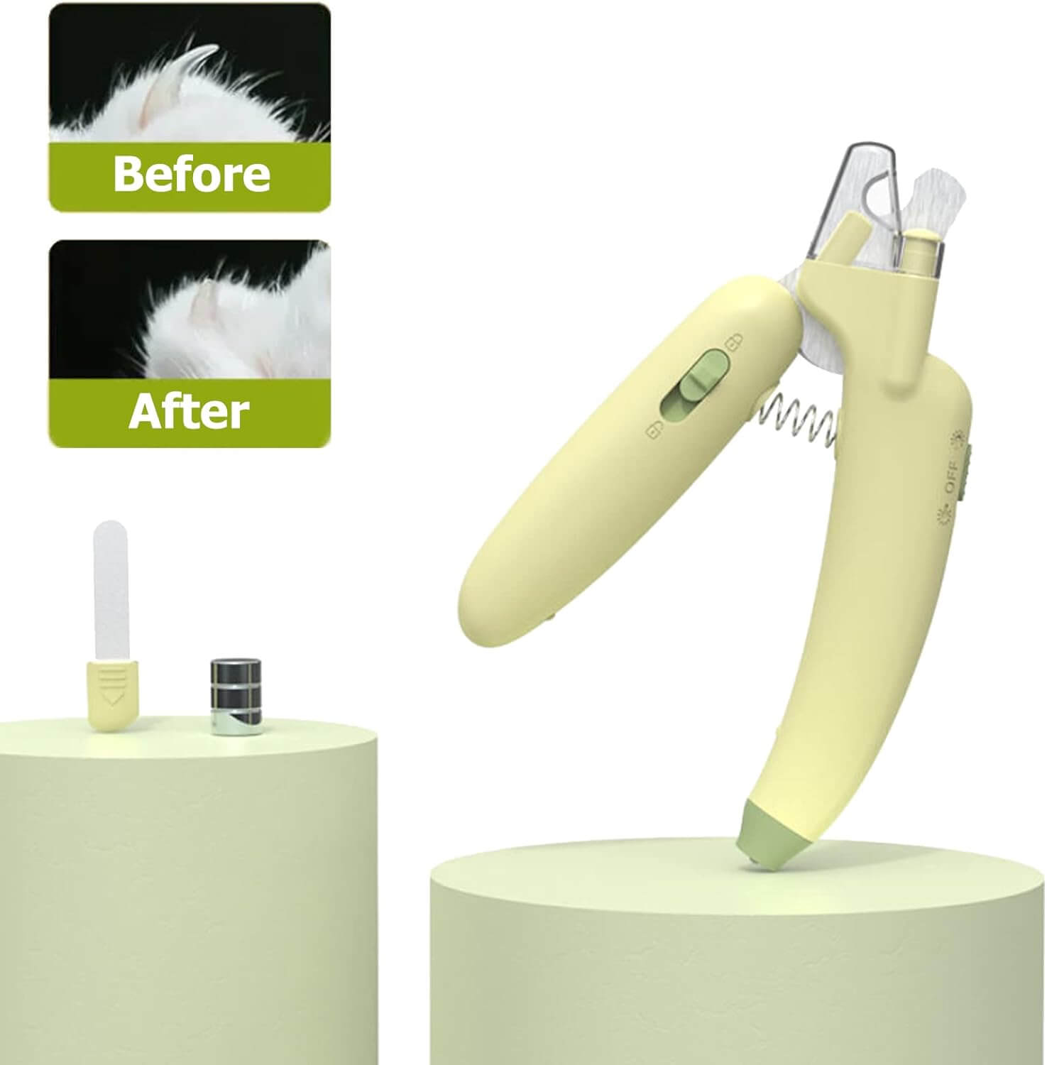 Pet Nail Clippers for Dog&Cat Razor Sharp Blades with Bright Safety Lights