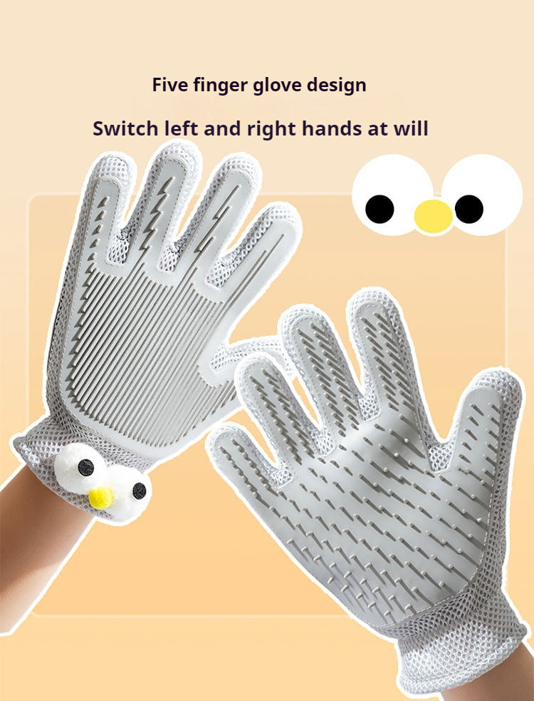 2 in 1 Pet Grooming Gloves for Dogs & Cats, Pet Fur Remover Glove, Grooming Brush for Shedding, Massage