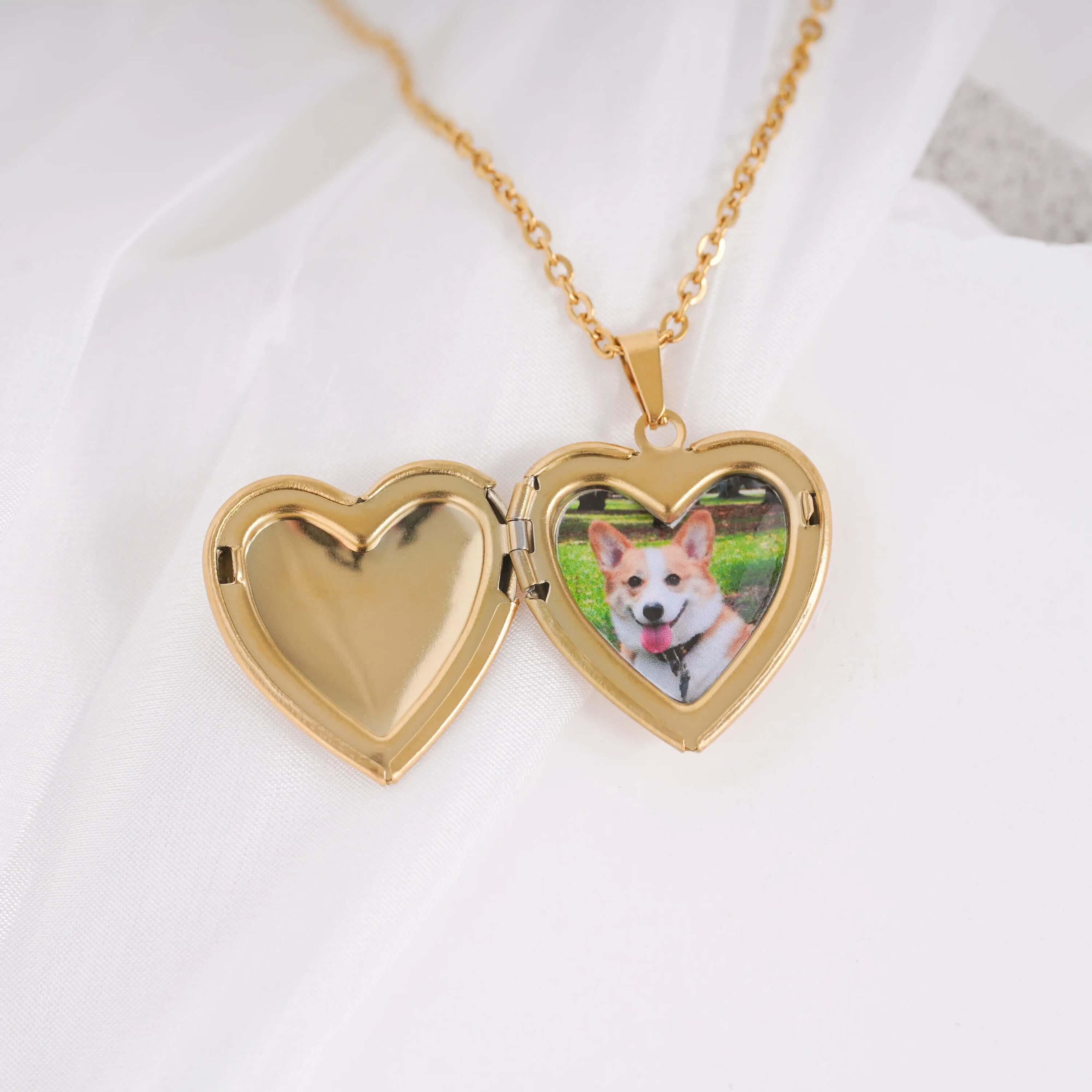 Custom Pet Locket Heart Necklace