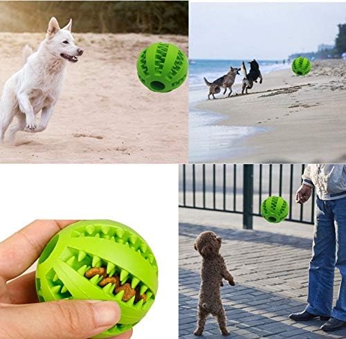 2 Pack Dog Toy Ball, Pet Feeder Chew Teething Toys Balls for Dog and Puppy Cat