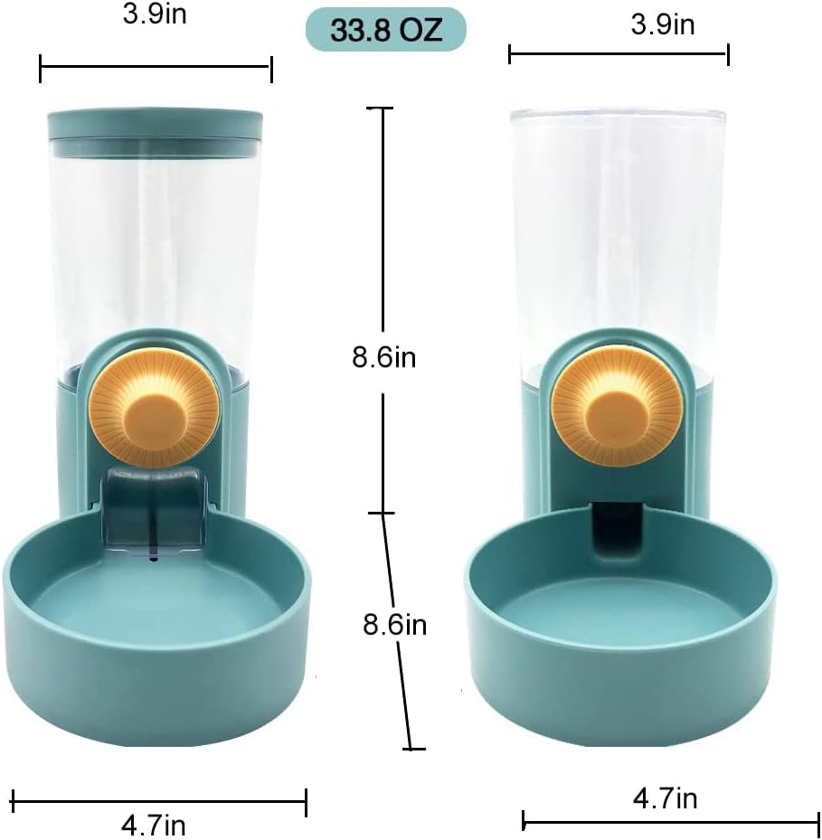 Pet Hanging Automatic Feeders Drinking Bowls Auto Gravity 2 in1 Pet Feeder Water Set