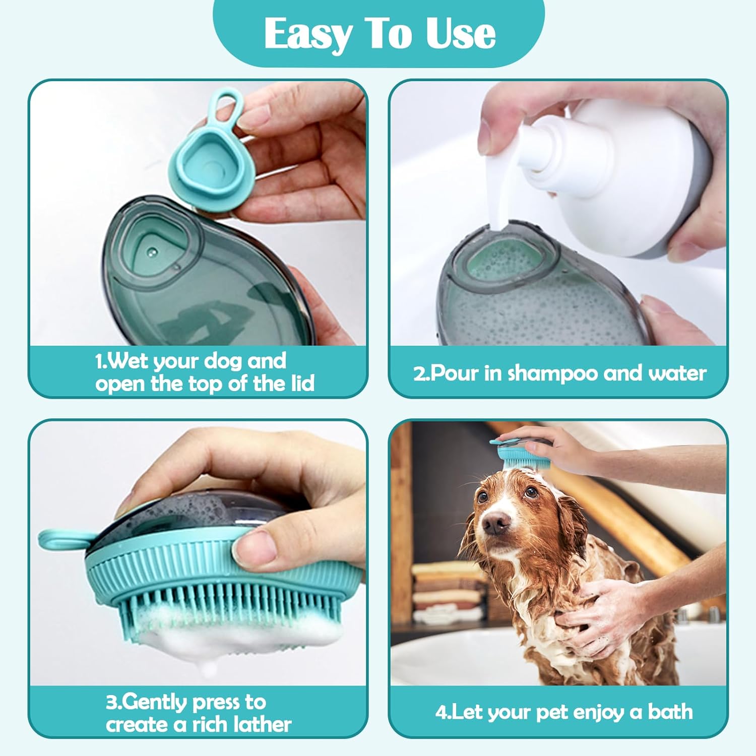 Cat Bath Brush Cat Hair Brush,Dog Bath Brush Comb Silicone Brush Cat Massage Brush