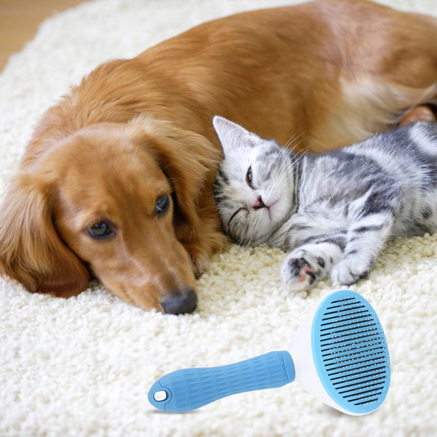 Self Cleaning Slicker Brush, Dog Cat Bunny Pet Grooming Shedding Brush Pet grooming shedding brush