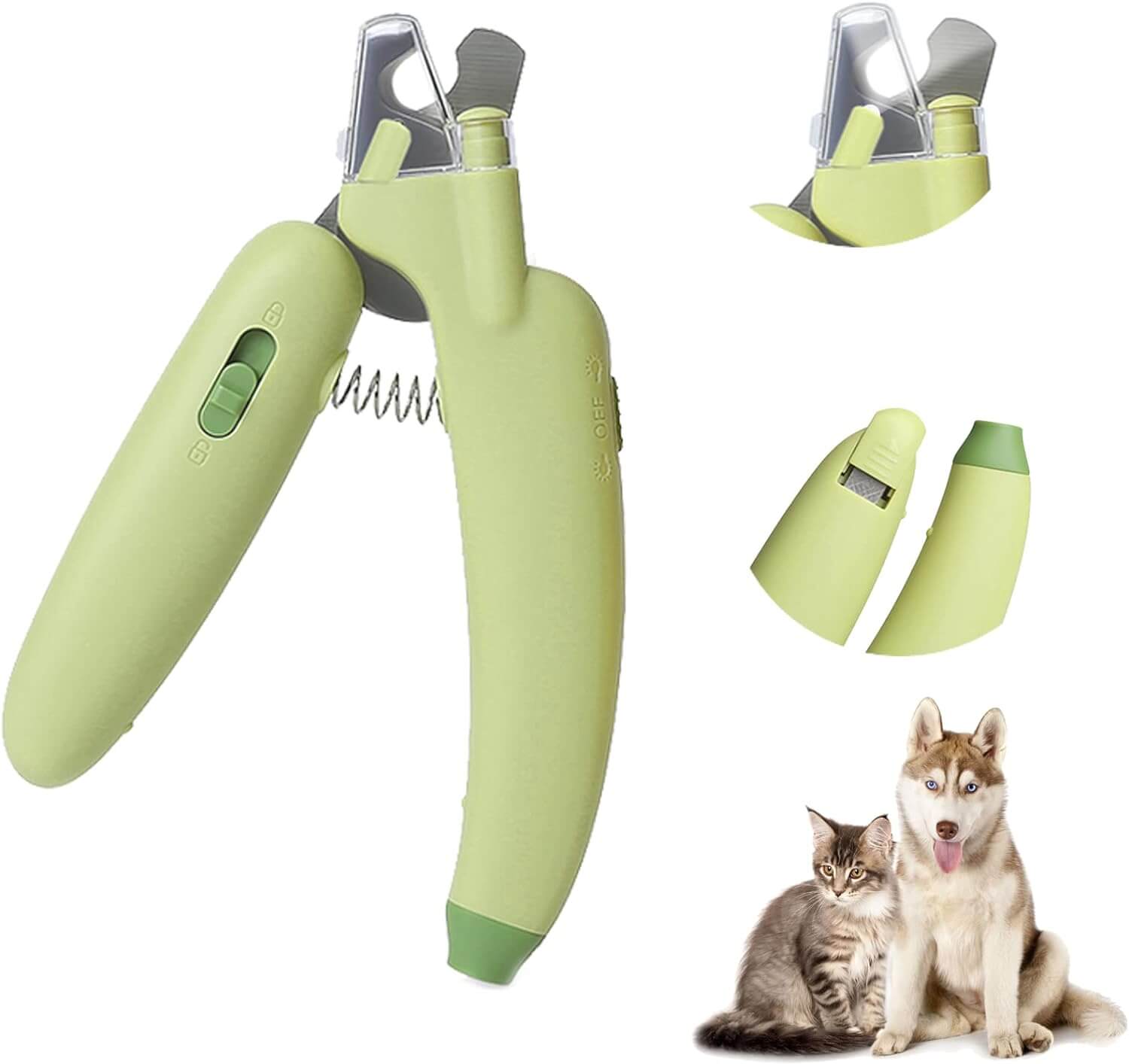 Pet Nail Clippers for Dog&Cat Razor Sharp Blades with Bright Safety Lights