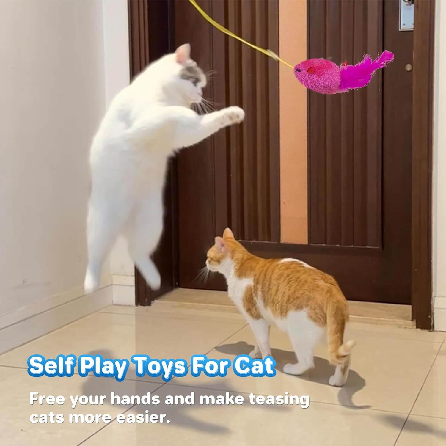 Cat Toys Hanging Mouse Teaser Toy Interactive Cat Mice Toys for Indoor Kittens Dogs