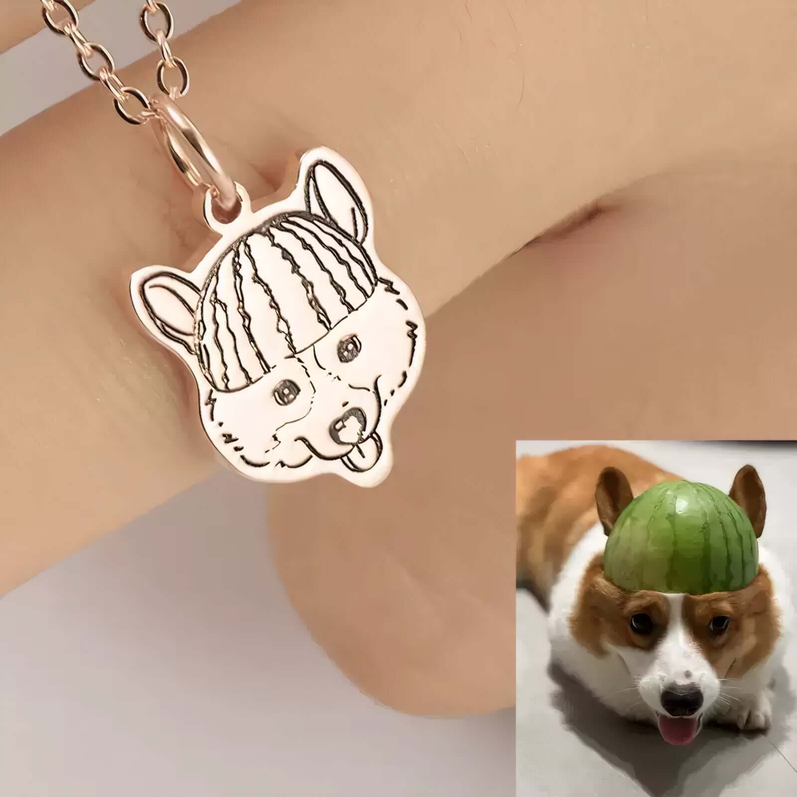 Custom Drawings Pet Portraits Necklace
