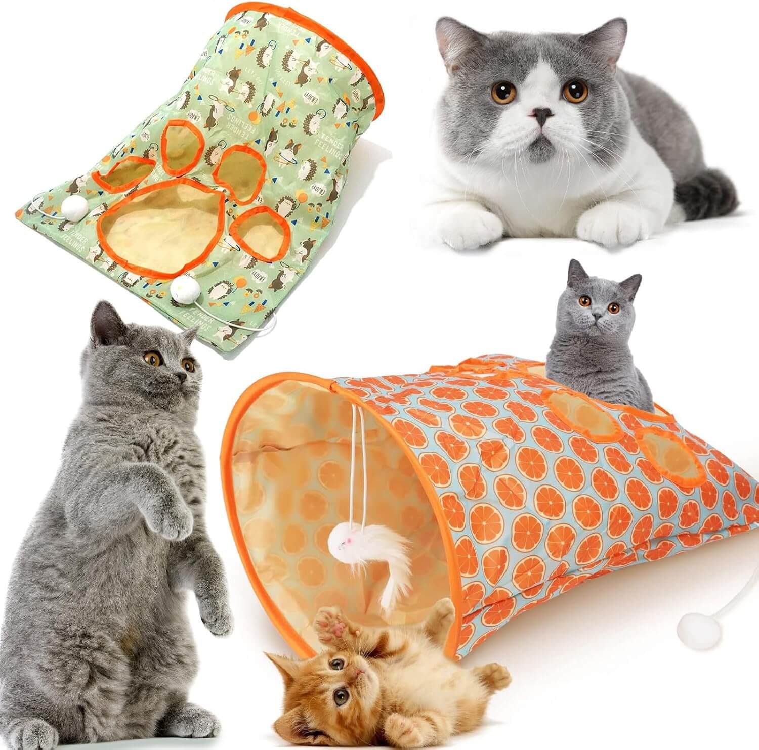Cat Tunnel Bags Interactive Cat Toy with Plush Ball