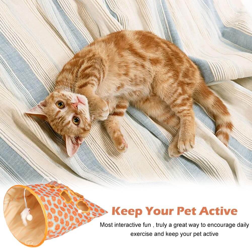 Cat Tunnel Bags Interactive Cat Toy with Plush Ball