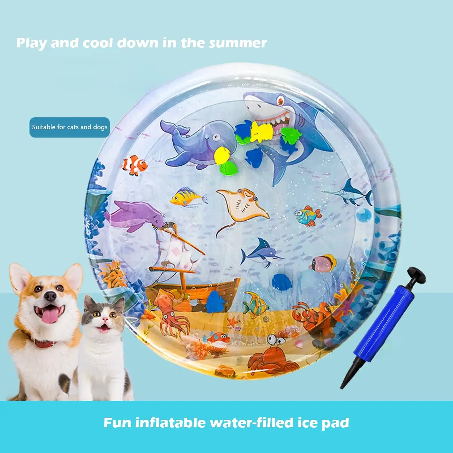 Water Sensory Play mat for Cats Dogs Kids Interactive Toys for Pets