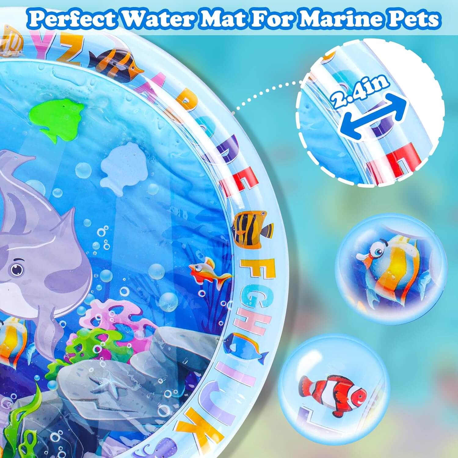 Water Sensory Play mat for Cats Dogs Kids Interactive Toys for Pets