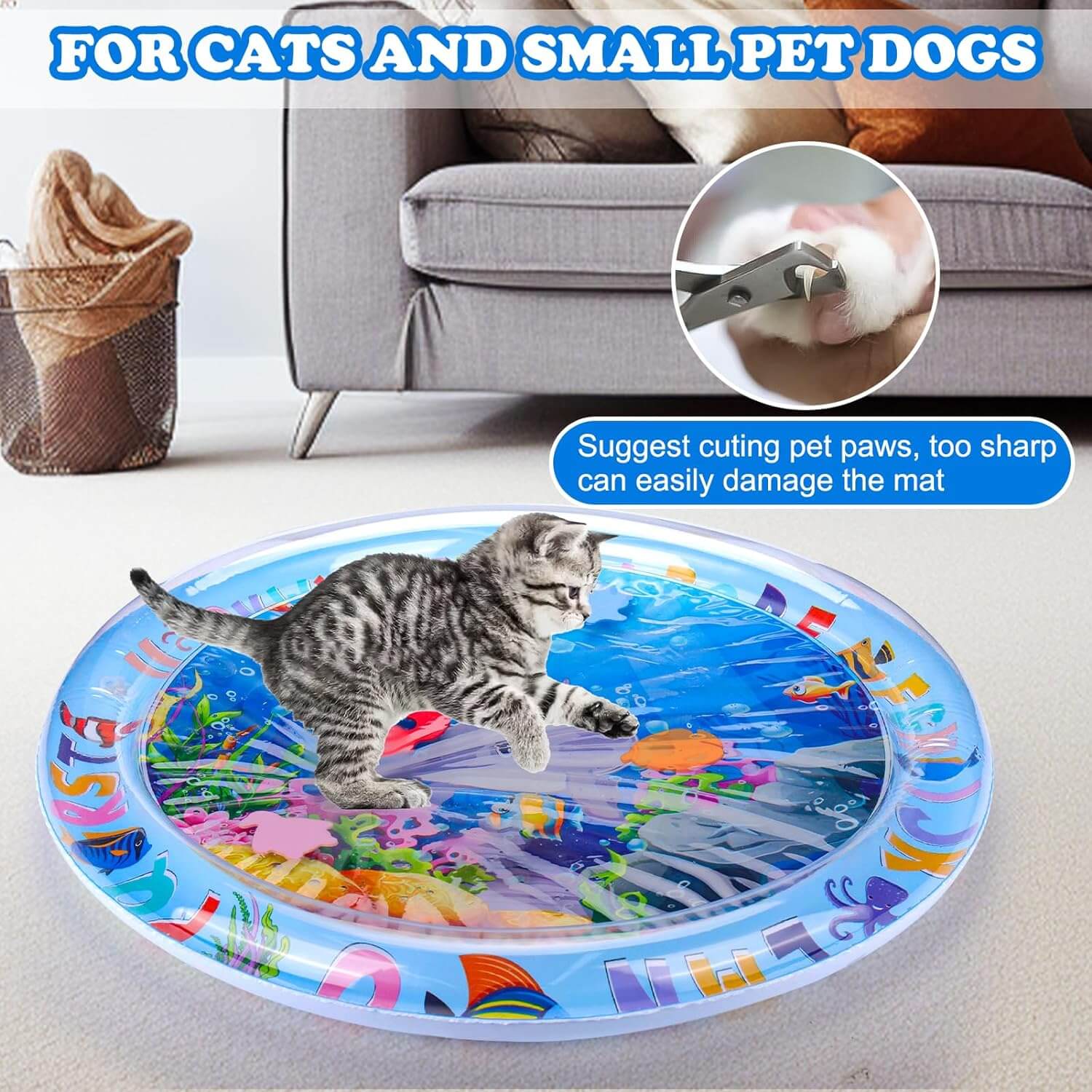 Water Sensory Play mat for Cats Dogs Kids Interactive Toys for Pets