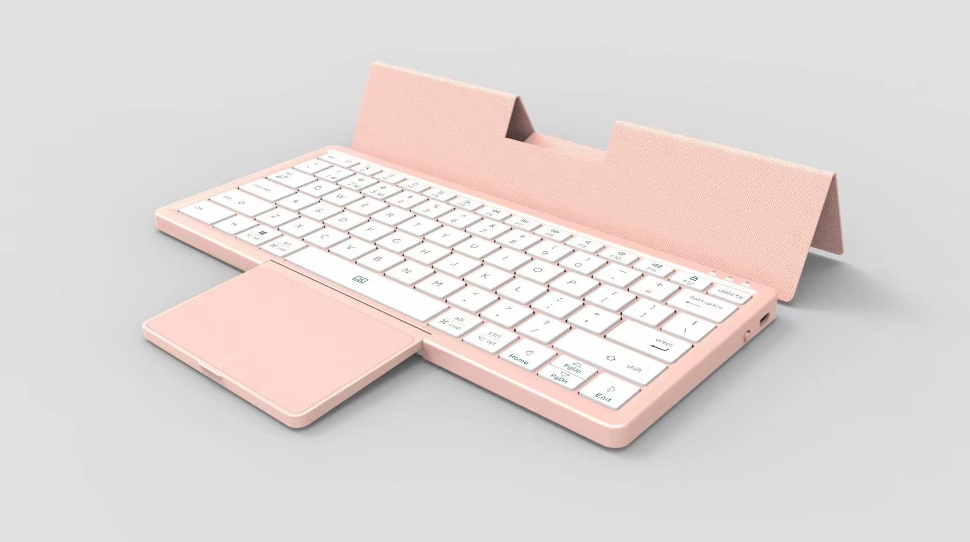 Wiederaufladbare tragbare Tastatur, Bluetooth-Tastatur, 3 Kanäle, mit verstecktem Touchpad