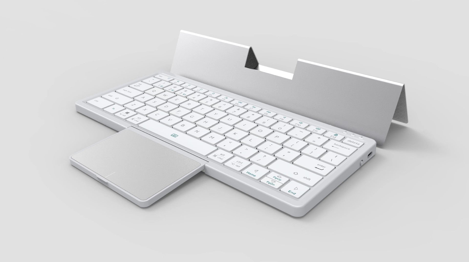 Wiederaufladbare tragbare Tastatur, Bluetooth-Tastatur, 3 Kanäle, mit verstecktem Touchpad